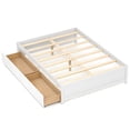 thumbnail image 2 of Costway Full Size Wooden Platform Bed with 2 Rolling Storage Drawers Wood Slat Support White, 2 of 10