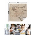 thumbnail image 4 of Retro Map Cloth Napkins Set of 6 Reusable Dinner Napkins, Middle Century Mountain Landscape Vintage Art Cocktail Napkin Washable Table Napkins for Wedding/Holiday Party/Baby Shower 20"x20", 4 of 7