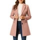thumbnail image 1 of Abrigo de mujer INSPIRE CHIC de color sólido con solapa muesca y un solo botón, abrigo de invierno en rosa polvo talla S, 1 of 7