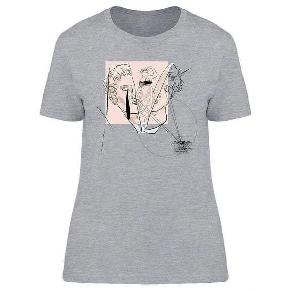 Broken Head Of David With Female T-Shirt Women -Image by Shutterstock, Female x-Large