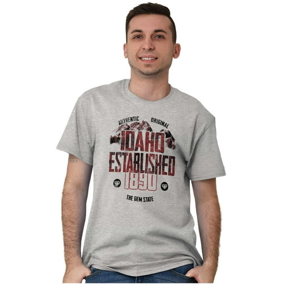 Idaho Mountains Outdoor Adventures Men's Graphic T Shirt Tees Brisco Brands L
