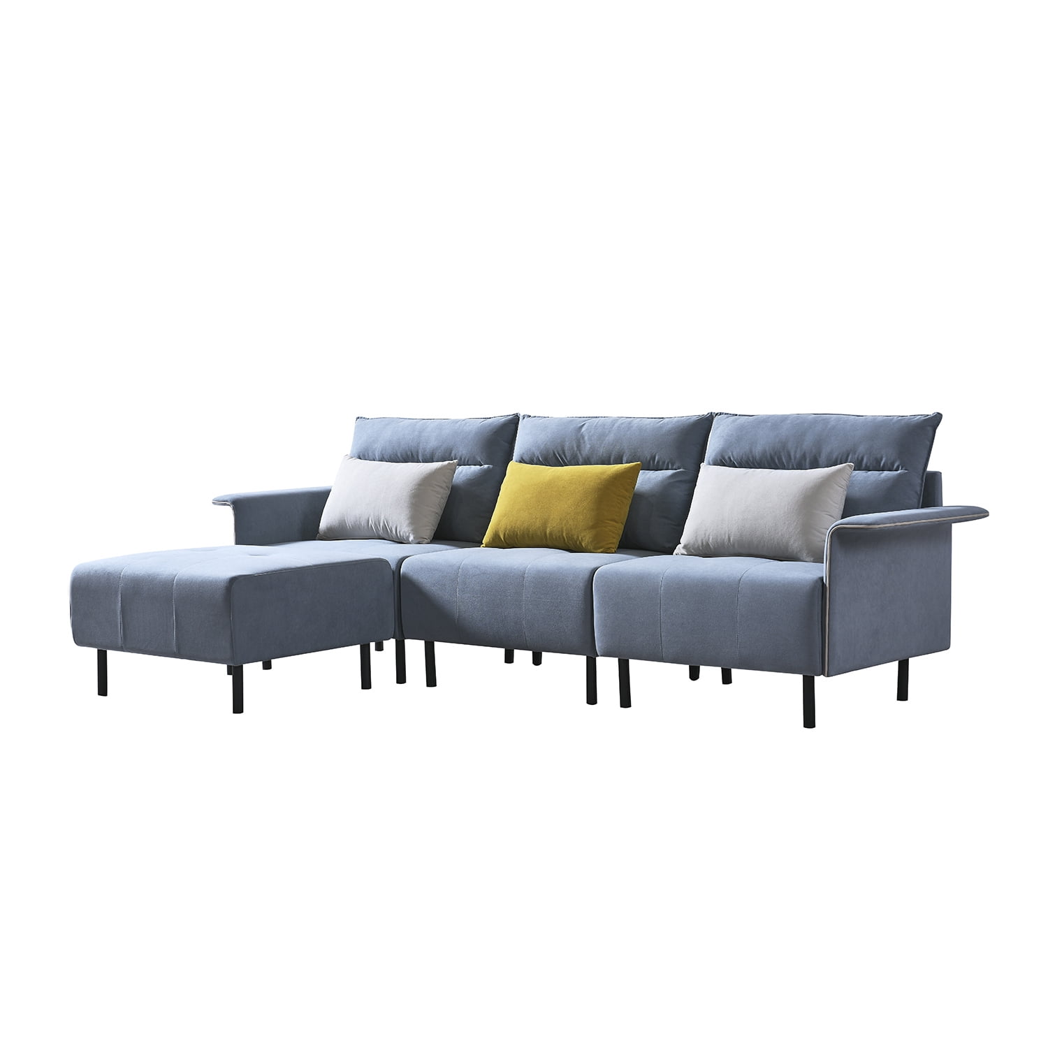 Kepooman Convertible Sectional Sofa Couch, L-Shaped Couch with Ottoman for Living Room, Blue & Grey Kepooman Convertible Sectional Sofa Couch, L-Shaped Couch with Ottoman for Living Room, Blue & Grey
