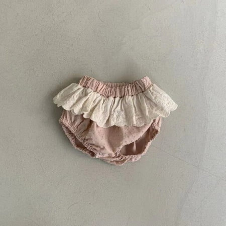 

DancePeanut Summer Baby Clothes Baby Girl Lace Ruffled Bloomers Flower Embroidery Dot Fabric Shorts Girl Princess Pants Toddler Shorts