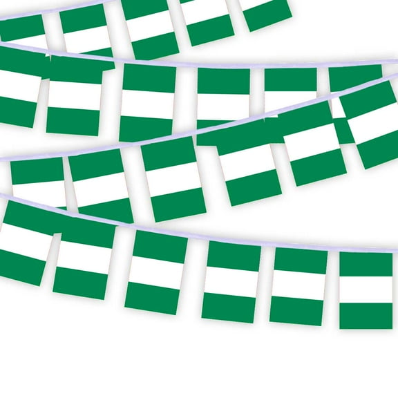 30 PCS Nigeria Flag String,32 FT Nigerians Bunting,Decoration Banner for Outdoor Indoor Patio Yard Decor