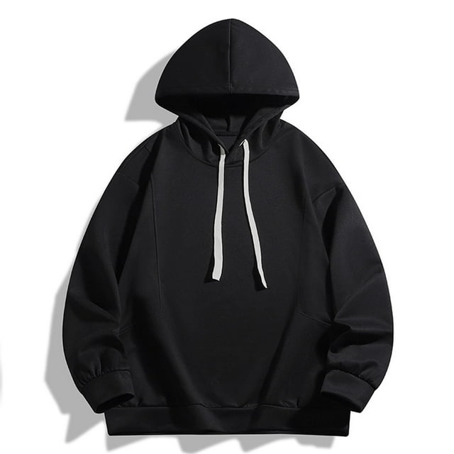 pstuiky Camisas de manga larga de invierno para hombre, Sudadera con capucha y bolsillo para hombre, estilo casual, cómoda, lisa, holgada, con bolsillos tops de invierno para hombre xxxxl