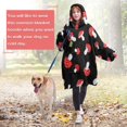 thumbnail image 4 of Red Mushroom Polka Dot Black Pattern Wearable Oversized Blanket,Wearable Blanket Hoodie for Adults,Cozy Hooded Blankets with Super Pockets,Super Warm Fuzzy Pullover for Women & Men, 4 of 6