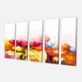 thumbnail image 2 of Tulipes Jaunes Roses Rouges sur Fond Blanc - Grande Uvre d'Art Florale sur Toile, 2 of 3