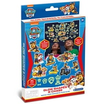 Brainstorm: Paw Patrol - Glow Shapes & Chase ECO - 30pc Paw Patrol Shapes, Glow-In-The Dark, Self-Adhesive Pads, Wall & Ceiling Decor, Nickelodeon