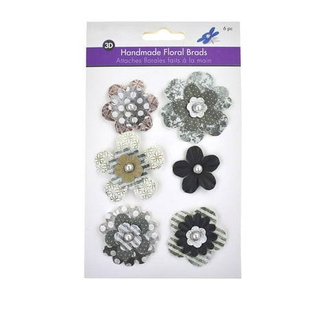 - Paper Craft Floral Brads, 6-Piece, Classic