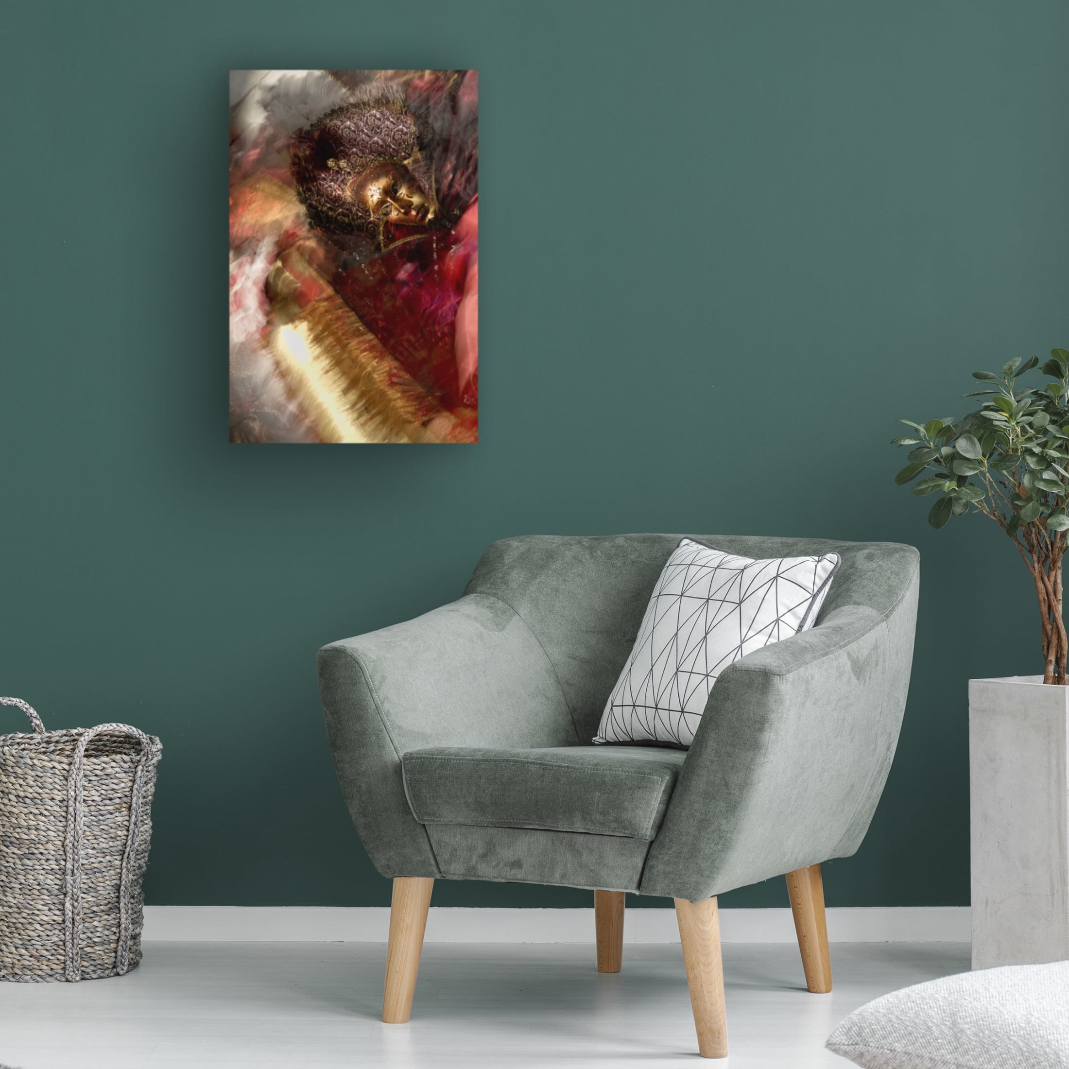 Canvas Wall Art - Milan Malovrh 'Gold In Red' Wall Art for Living Room, Bedroom, or Office Décor by Trademark Fine Art - 22 x 32 Inches