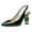 Green, variant on Women Classic Crystal Block Chunky Mid Heel Slingback Pumps Closed Pointed Toe Backless Sleek Fashion Office Wedding Dress Shoes Size 16 Leopard Print