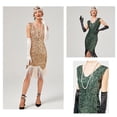 thumbnail image 4 of 1920 Retro Sequin Skirt Gatsby Ball Tassel Dress Party Banquet Dance Skirt Beaded Toast Mini Dress, 4 of 12