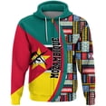 thumbnail image 3 of Sudadera con capucha y cremallera con estampado 3D de la bandera de Mozambique para hombre, ropa informal para niño, sudaderas con estampado de emblema nacional, abrigo africano, 3 of 5