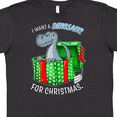 thumbnail image 4 of Inktastic I Want a Dinosaur for Christmas in Green and Red Gift Box T-Shirt, 4 of 5