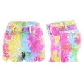 thumbnail image 3 of Womens Tie Dye Ripped Denim Shorts Pink M, 3 of 4
