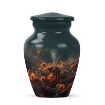 Guitar Small Urns For Human Ashes Adult Female - Green Urn For Ashes Adult Male 3 Inch - Funeral Cremation Urns For Daughter And Son - Sunflower Urn Mother And Father