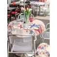 thumbnail image 5 of Outdoor Tablecloth with Umbrella Hole for Patio/Picnic/Party/Camping, American Star Blue Red Waterproof Table Cloth Round Cover Washable, Patriotic 4th of July Classic Tan (Dia 54"), 5 of 9