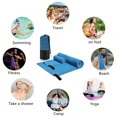 thumbnail image 4 of Serviettes de Bain en Microfibre Séchage Rapide Hommes Camping Extérieur Randonnée Cyclisme Serviette de Plage Portable Femmes Course Sports Serviettes Douces Bleues Sans Sac 120x60cm, 4 of 6