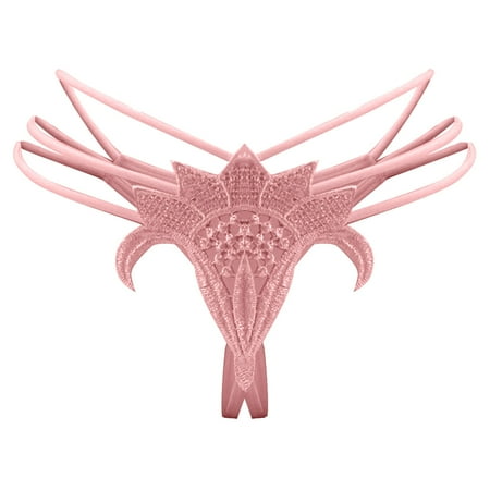 Odeerbi Women s Crotchless Panties 2025 Valentine s Day Sexy Lace Solid Comfort Underwear Skin Friendly Briefs Panty Intimates Thon Pink