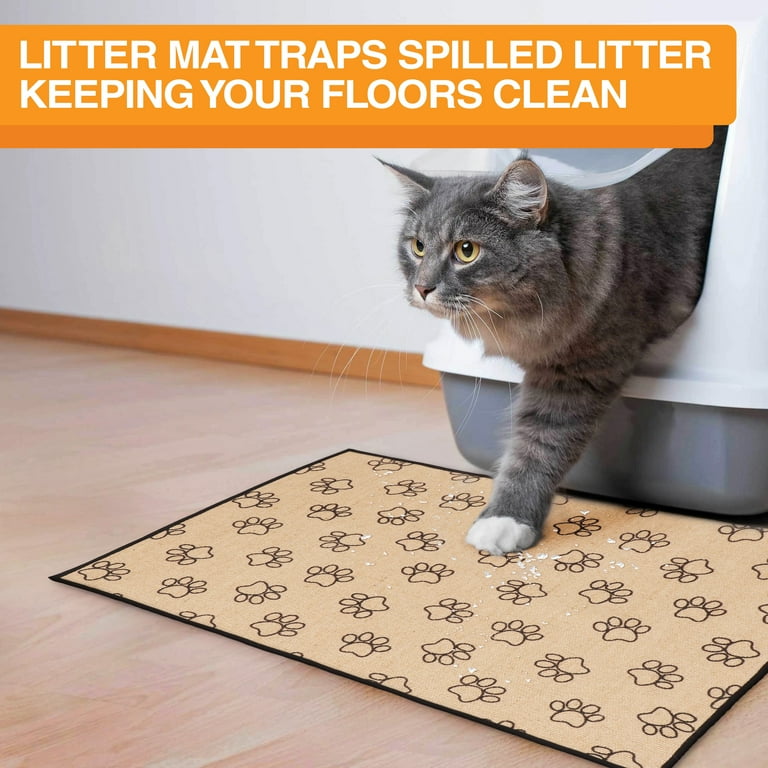 PrimePets Cat Litter Trapping Mat, Waterproof Kitty Litter Trapper Pad,  24x15 in