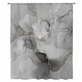 thumbnail image 2 of Grey Ombre Marble Sheer Curtains 45 Inches Long, Gray Marble Crack Abstract Modern Light Filering Curtains, Breathable Simi Curtain Privacy Drapes for Kitchen Bathroom Small Window Treatment, 2 of 9