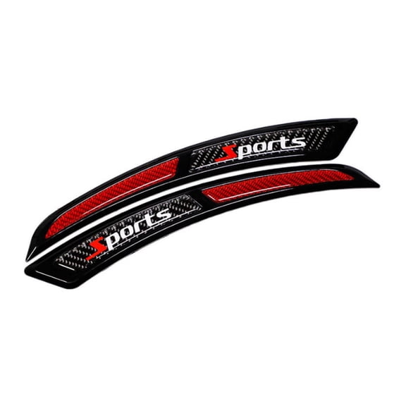 1 Pair Red Black Sports Style Car Fender Flares Extension Wide Arch Protector Stripe Arch Wheel Eyebrow Protector