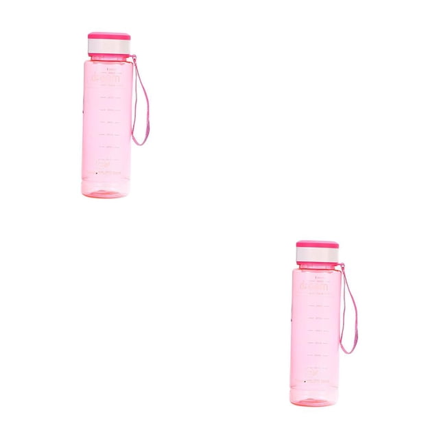 Toystoory Botella de agua de generalizado, tetera de plástico para fugas de té, jarras para deportes al aire libre, taza para parejas, taza Rosa 2piezas