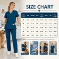thumbnail image 5 of Scrubs Sets for Women Solid Quick-Dry Breathable Short Sleeve V-Neck Top & Straight-Leg Work Pants Medical Nurse Uniform with Pockets - Royal Blue - L, 5 of 8