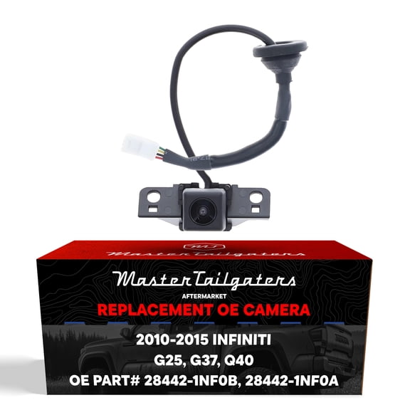Master Tailgaters Replacement for Infiniti G25 (2011-2012), G37 Sedan (2010-2013), Q40 (2015) Rear View Backup Camera OE Part # 28442-1NF0B, 28442-1NF0A