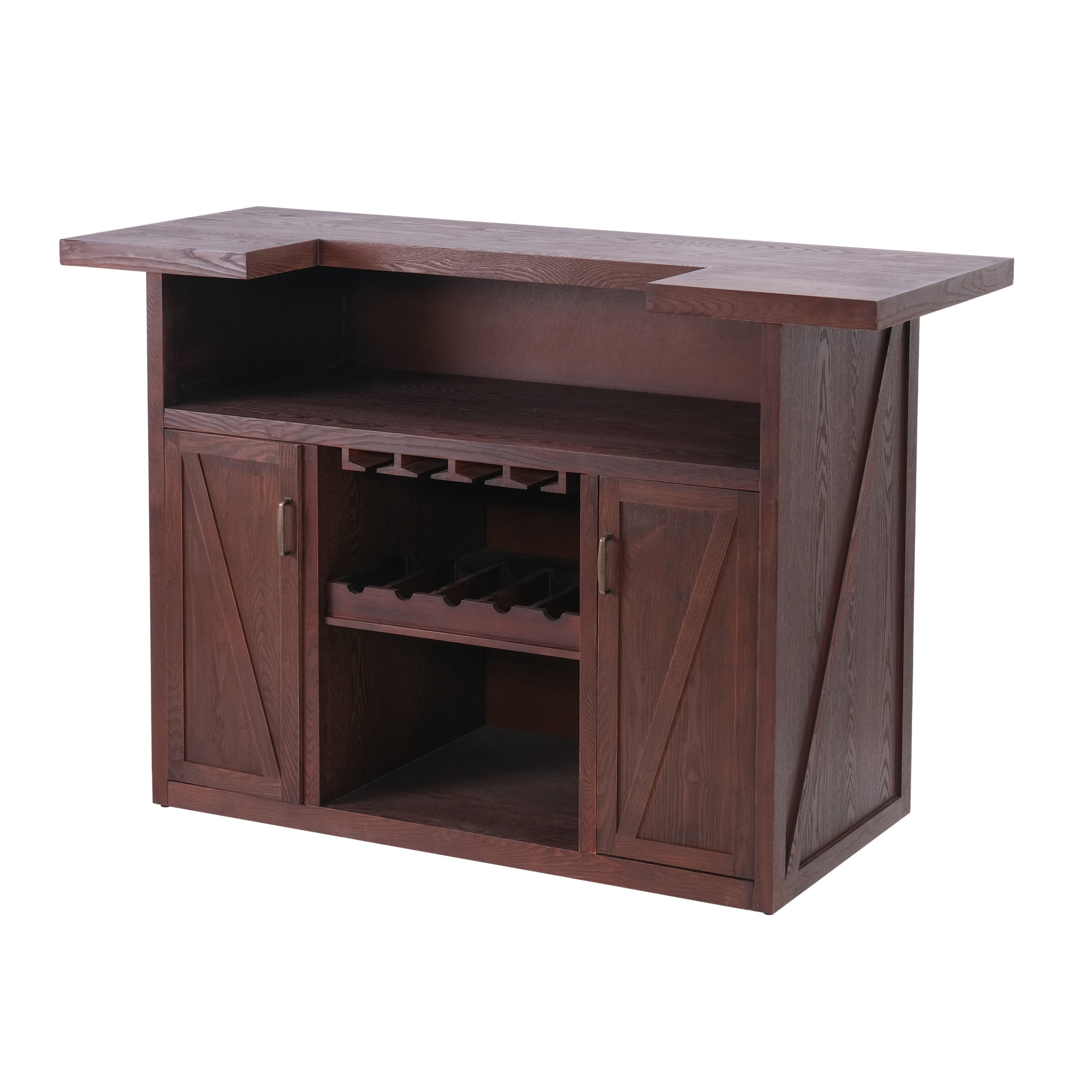 Christopher Knight Home 41.35" Bar Cabinet with Wine Rack and Glass Holder, Antique Brown