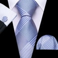 thumbnail image 4 of Set Clásico de Corbata de Seda Barry.Wang con Pañuelo y Gemelos, 4 of 4