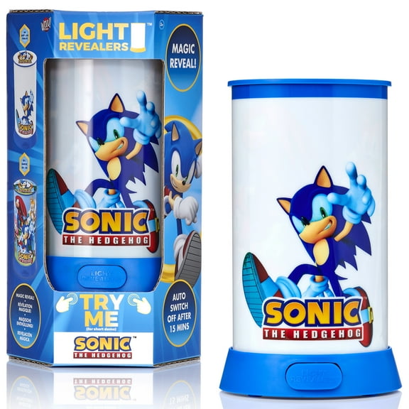 Wow Stuff! Light Revealers Lamp - Sonic The Hedgehog - 7.5" Night Light, 360 Image Scene & Character Reveal, Auto-Off, Illuminating Kids Room Decor