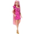 thumbnail image 1 of Barbie Doll, Fun & Fancy Hair with Extra-Long Colorful Blonde Hair and Glossy Pink Dress, 10 Hair and Fashion Play Accessories, 1 of 5