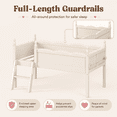 thumbnail image 3 of Miniyam Twin Low Loft Bed with Bookshelf and Guardrails, Wood Kids Bed for Bedroom, White, 3 of 8