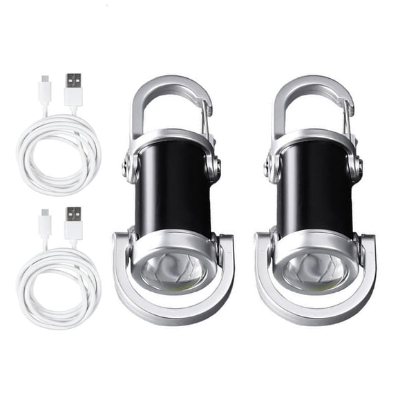 YIEMEEN 2Pcs Portable Outdoor Small Flashlights Rechargeable Inspection Light Keychain Flashlights Pendants Keyring Camping Supply