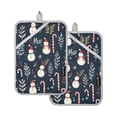 thumbnail image 7 of Yayeee Pot Holders Kitchen Heat Resistant with Pockets 7"x9.8" Cotton Oven Cooking Hot Pads, Jolly Snowman, 7 of 7