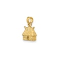 thumbnail image 5 of 14k Yellow Gold Log Cabin Pendant with Thatched Roof, Rustic Hut Charm for Necklace or Bracelet, Symbolic Home Heritage Jewelry for Women or Unisex Wear, 5 of 7