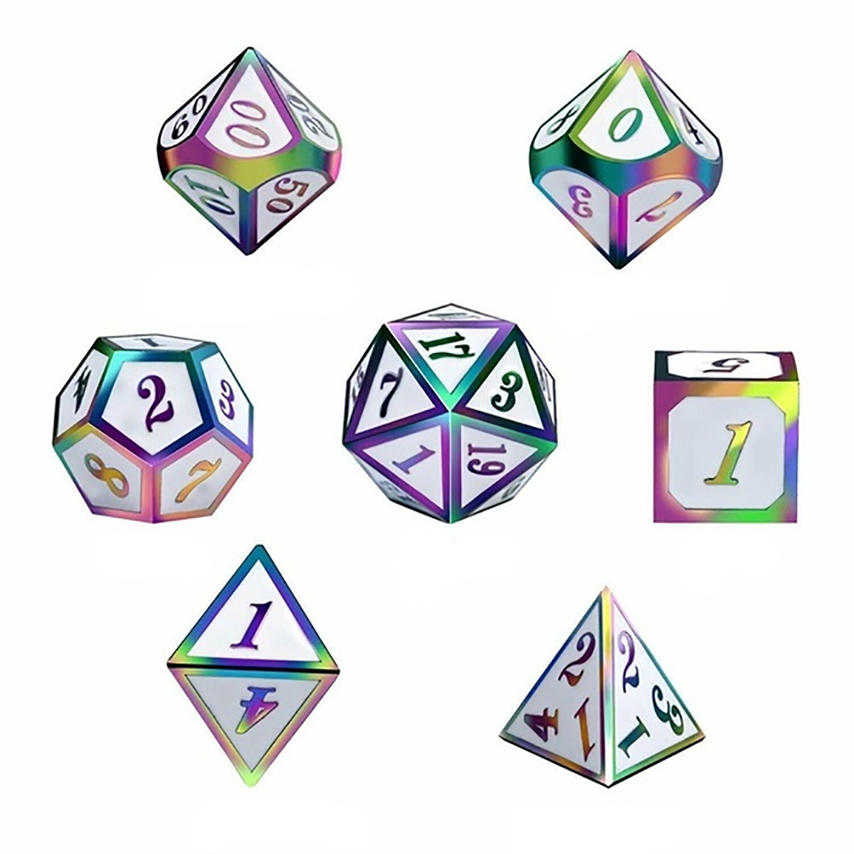 1 Set 7pcs Polyhedral Dice DND RPG Game Poker Card Dungeons Dragons Party &bags 