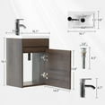 thumbnail image 4 of Walsport 16" Wall-Mount Bathroom Vanity Cabinet with Sink,Basin,Faucet,Wall Mounted Cabinet Set Design Bathroom Vanity for Small Space,Brown, 4 of 10