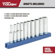 Hyper Tough 11-Piece 1/4-in mm, Deep Drive Socket Set