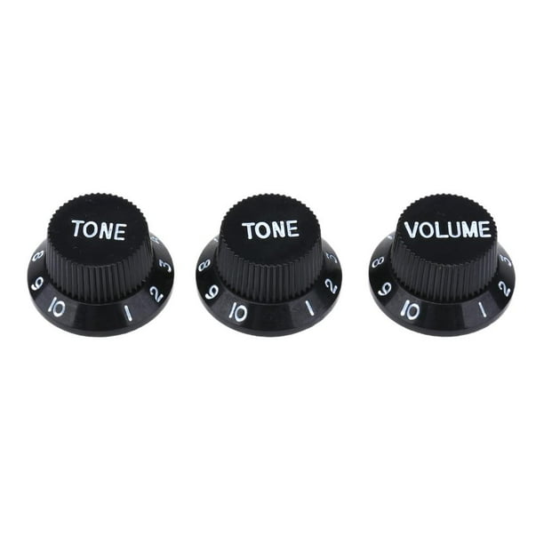 instrumento musical 3 uds tapas de potenciómetro de perilla de volumen de bajo de guitarra eléctrica de plástico (negro) Hugtrwg Para estrenar