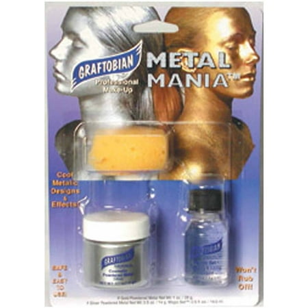 Metal Mania Silver Makeup Kit Halloween Accessory