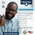 thumbnail image 2 of Freeda Niacinamide 250 mg – No Flush Vitamin B3 Supplement | Nicotinamide for Energy & Cell Support | Vegan, Gluten Free | 500 Capsules, 2 of 6