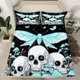 thumbnail image 2 of Feelyou Rustic Moth Butterfly Bed Sheets, Horror Skeleton King Sheets, Mystic Jungle Mushroom Sheet Set, Ultra Soft Home Decor, 4pcs, 2 of 7