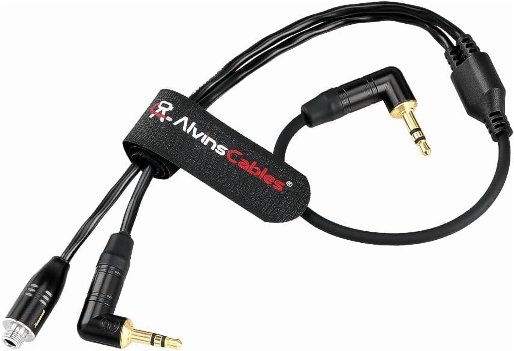 Alvin's Cables Tentacle Sync 3.5mm TRS Microphone Y-Cable for Tentacle Sync E Generator, for Track E Audio Recorder, for Camera Audio Input, External Mics, 30CM| 12inches