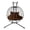 Brown + HDPE, variant on NOBOLEA Double Hanging Egg Chair with Stand, 2-Person Patio Hammock Swing Chair with Cushion & Headrest, Indoor Outdoor Wicker Loveseat for Balcony, Garden