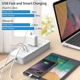thumbnail image 6 of Surge Protector Power Strip with USB, 25 ft Extension Cord, 8 Outlet 2 USB Desktop Charging Station, ETL Listed, Wall Mountable for Home and Office, White, 6 of 8