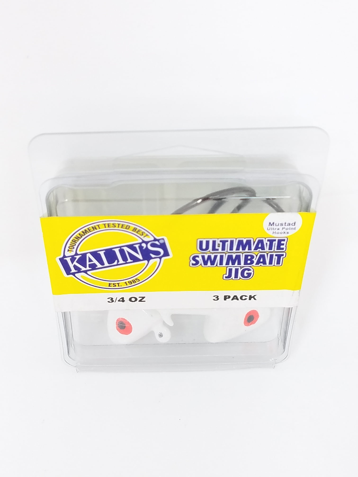 Kalin's Freshwater Ultimate Swim Bait Fishing Jig, White, 3/4 oz., 3pk, Lake