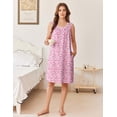 thumbnail image 2 of Ekouaer Womens Cotton Nightgown Sleeveless Night Gown Cooling Nightshirts Organic Cotton Dress with Pockets, 2 of 6