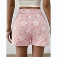 thumbnail image 5 of Women's Floral Jacquard Shorts Summer High Waisted Wide Leg Trouser Casual Pants with Pockets, 5 of 5